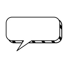 Square bubble speech call out, cartoon black and white design style