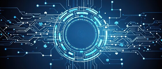 Obraz premium Technology blue circuit board background image