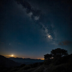 Naklejka premium moon and stars