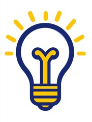 Obraz premium Creative graphic illustration of modern office with innovative light bulb design