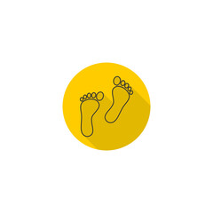 Feet foot print icon isolated on transparent background