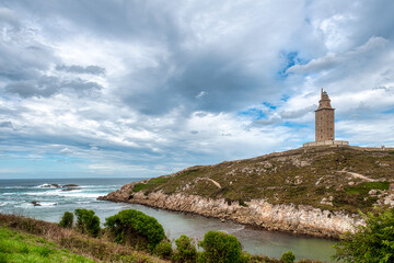 The Tower of Hercules is a tower and lighthouse located on a hill in the city of La Coruña, in...