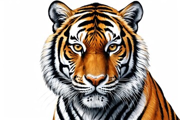 Fototapeta premium painting of a tiger with a white background