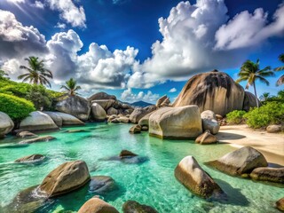 Baths Panorama, Virgin Gorda, British Virgin Islands: Stunning Caribbean Beachscape
