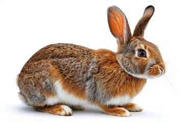 Fototapeta premium there is a rabbit that is sitting on the ground looking at something