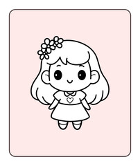 learn to color cute girls, coloring books, coloring for children.