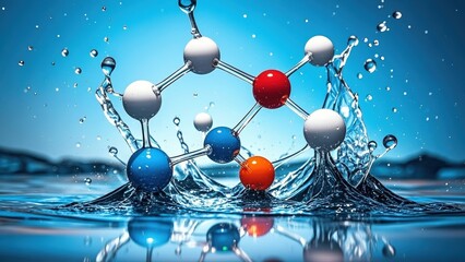 Molecular Structure and Water Splash Collision