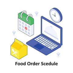 Food Order Scedule isometric Colored illustration. EPS File stock illustration