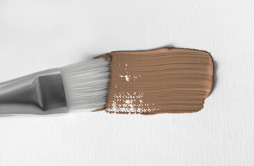 Blue color oil paint stroke on white background. New trending colour of the 2025 year 