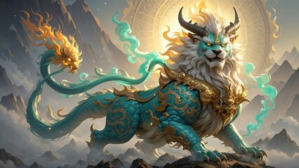 Obraz premium Rui Beast Qilin Diagram