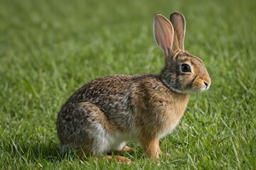 Fototapeta premium there is a rabbit that is sitting in the grass