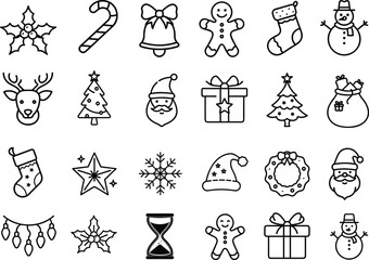 set of christmas icons