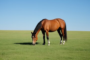 Obraz premium there is a horse that is eating grass in the field