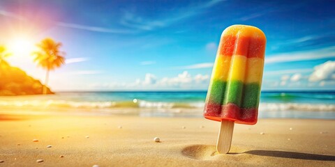 Kid Popsicle Icon - Flat Vector Illustration for Web Design, Perfect for Summer Themes, Childrenâ€™s Products, and Fun Graphics, Emphasizing Bright Colors and Playful Elements