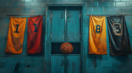 Vintage Locker Room 3D Illustration
