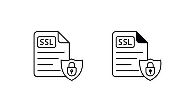 Free SSL icon design with white background stock illustration