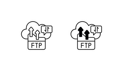 FTP icon design with white background stock illustration