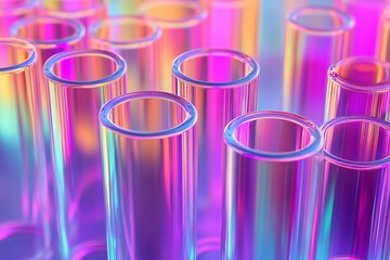 Abstract 3d render of light emitter glass with iridescent holographic neon vibrant gradient texture. Design element for banner, background, wallpaper, header, poster or cover