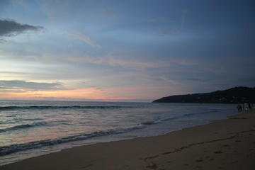 sunset over the beach