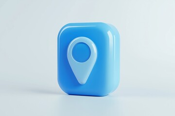 Fototapeta premium Blue location icon 3d isolated on white background 