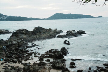 rocky coast of the sea