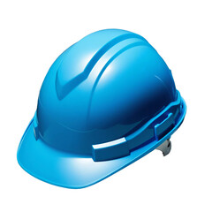 Blue safety hat isolated on transparent background