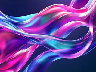 Fototapeta premium A fitting title for this image could be: Chromatic Twists: The Dance of Radiant Ribbons