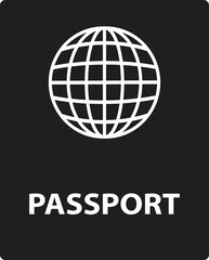 Passport icon isolated on white background .  Identification document icon . Vector illustration