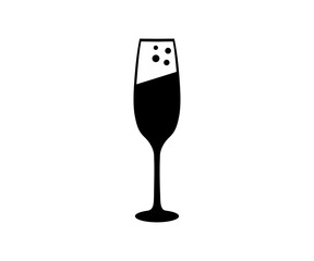 Champagne glass icon. Alcohol and cocktail drink menu. Glass drink champagne vector design and illustration.
