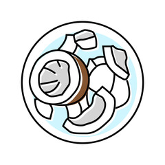 coconut raw foodist color icon vector. coconut raw foodist sign. isolated symbol illustration