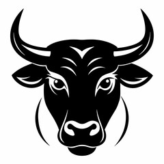 a silhouette bull head Vector