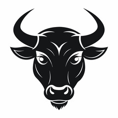 a silhouette bull head Vector