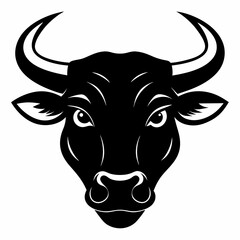 a silhouette bull head Vector