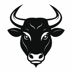 a silhouette bull head Vector