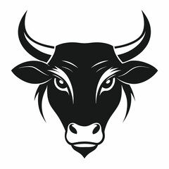a silhouette bull head Vector