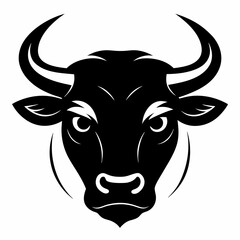 a silhouette bull head Vector
