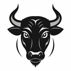 a silhouette bull head Vector