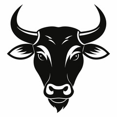 a silhouette bull head Vector
