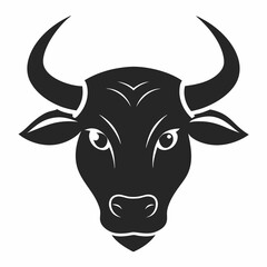 a silhouette bull head Vector