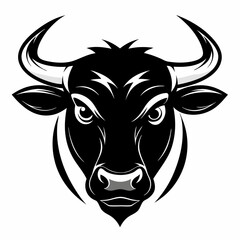 a silhouette bull head Vector
