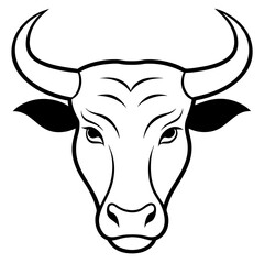 a silhouette bull head Vector