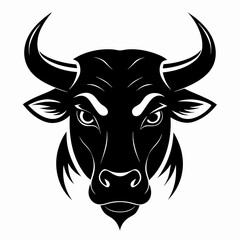 a silhouette bull head Vector
