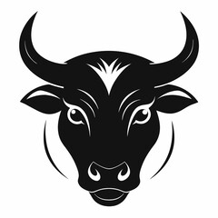 a silhouette bull head Vector