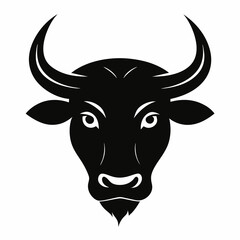 a silhouette bull head Vector