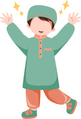 Muslim boy illustration