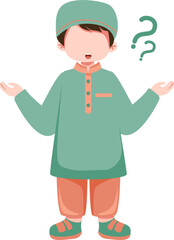 Muslim boy illustration