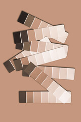 Color samples palette design catalog.  New trending colour of the 2025 year 