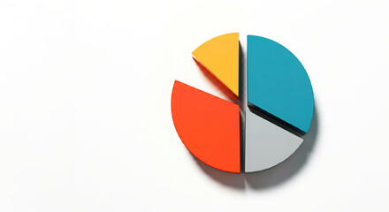 3D pie chart icon. Business, financial report, presentation, statistics, data analytics, optimization. Colorful pie chart. 3d illustration