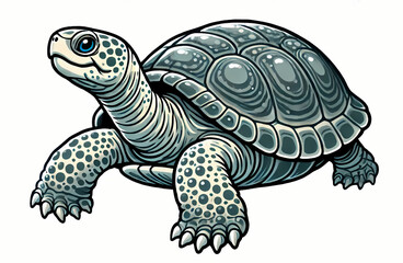 Fototapeta premium illustration of Yangtze Giant Softshell Turtle against white background 