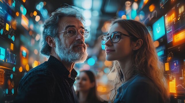 Diverse Business Team Brainstorming Innovative Product Ideas in Futuristic Office